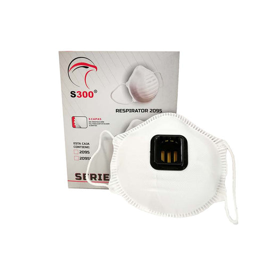 RESPIRADOR CONTRA PARTICULAS 2095 V BLANCO CON VALVULA CAJA X 10