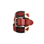 Load image into Gallery viewer, Unisex leather belt with handmade fabric.
