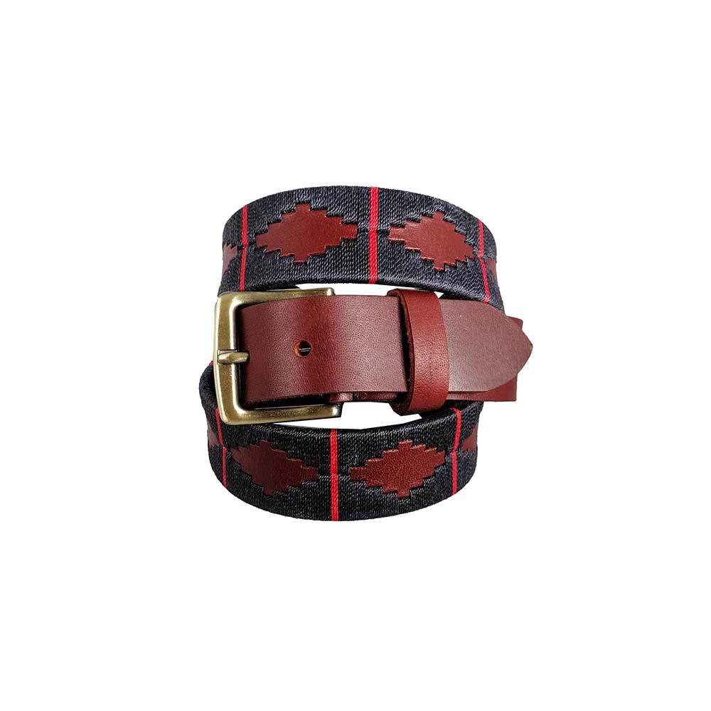 Cinturón de cuero con tejido artesanal Unisex