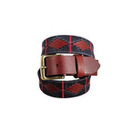 Load image into Gallery viewer, Unisex leather belt with handmade fabric.
