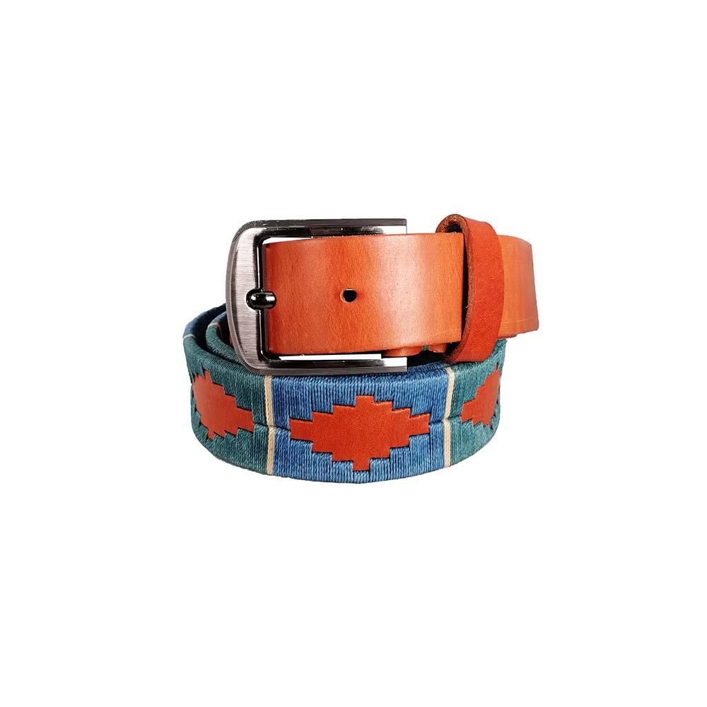 Cinturón de cuero con tejido artesanal Unisex