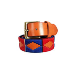 Load image into Gallery viewer, Unisex leather belt with handmade fabric.
