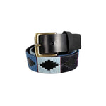 Load image into Gallery viewer, Unisex leather belt with handmade fabric.
