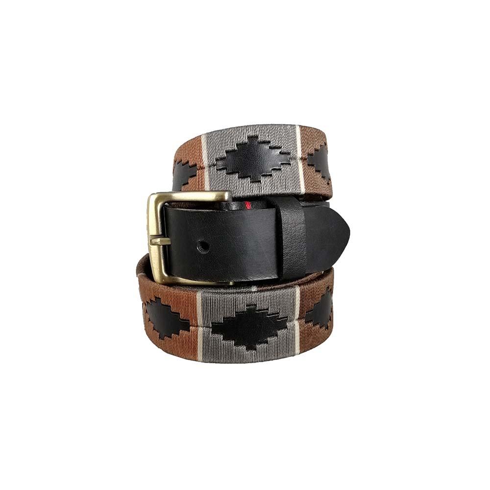 Cinturón de cuero con tejido artesanal Unisex