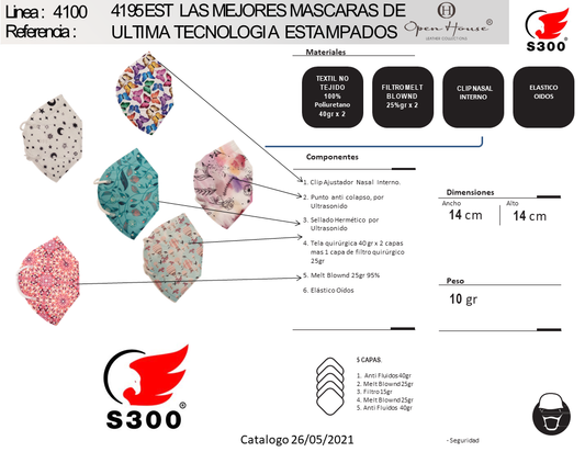 RESPIRADOR  4195 ADULTOS ESTAMPADOS  (Cantidad mínima 30 Unidades) ESCOGE TUS COLORES FAVORITOS AQUI. 👇👇