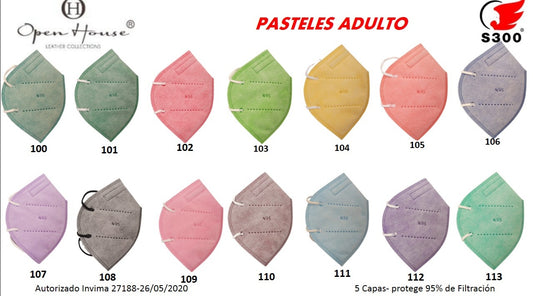 RESPIRADOR  4195  COLORES SUAVES CAJA X 30 UNIDADES