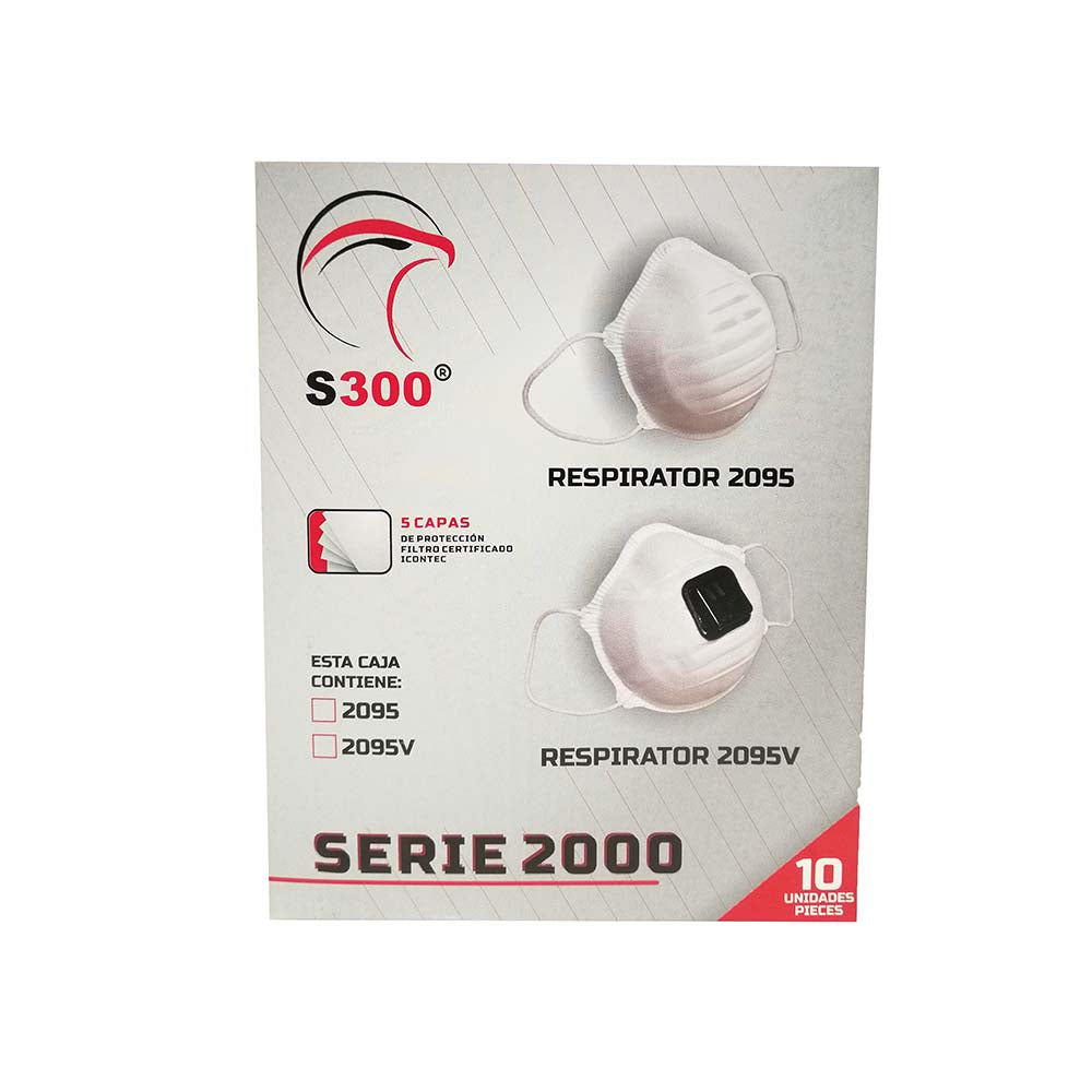 2095 V BLACK PARTICLE RESPIRATOR WITH VALVE - BOX OF 10