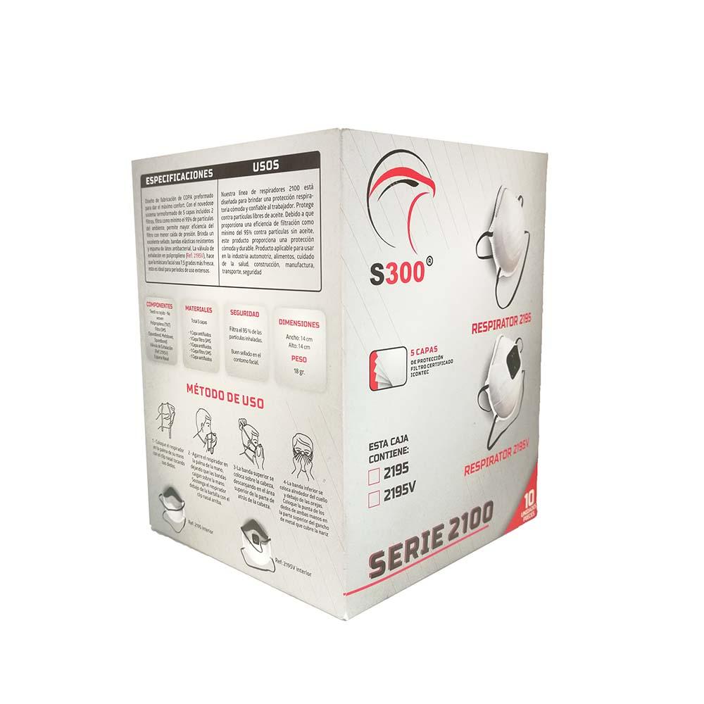 PARTICLE RESPIRATOR 2195 V WITH VALVE BOX X 10