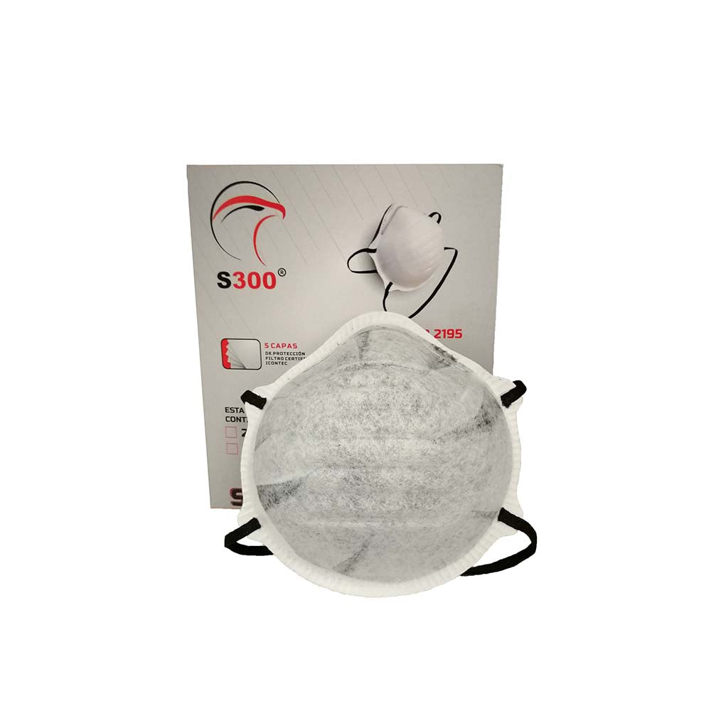 PARTICLE RESPIRATOR WITH ACTIVATED CARBON 2195 GREY - BOX OF 10