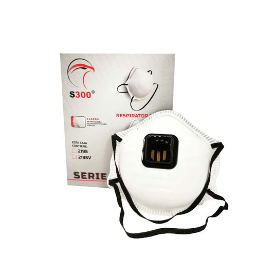 RESPIRADOR CONTRA PARTICULAS 2195 V BLANCO CON VALVULA CAJA X 10