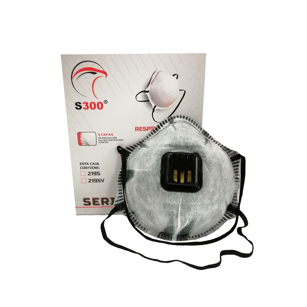 PARTICLE RESPIRATOR WITH ACTIVATED CARBON 2195C WITH VALVE BOX OF 10