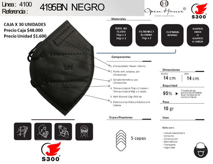 RESPIRADOR CONTRA PARTICULAS  4195- CAJA X 30