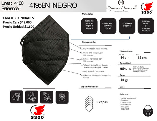 RESPIRADOR CONTRA PARTICULAS  4195- CAJA X 30